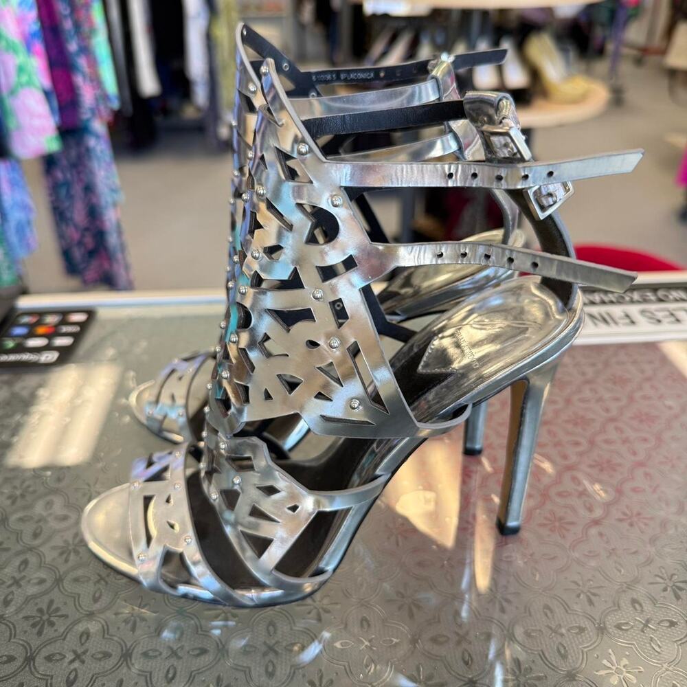 Brian Atwood Y2K Silver Metallic Size 6.5